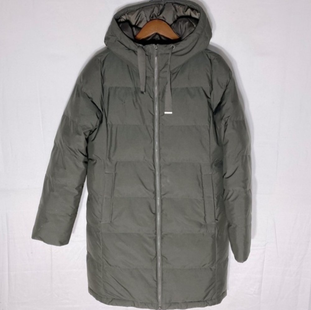Womens Denver Hayes Dark Olive Green Hyper Dri Puffer Jacket With Hood M